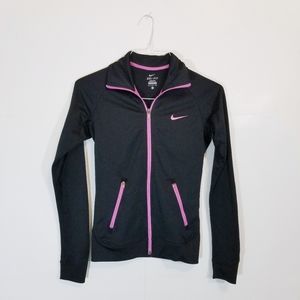 Nike | Black & Pink Dri-Fit Track Jacket Small